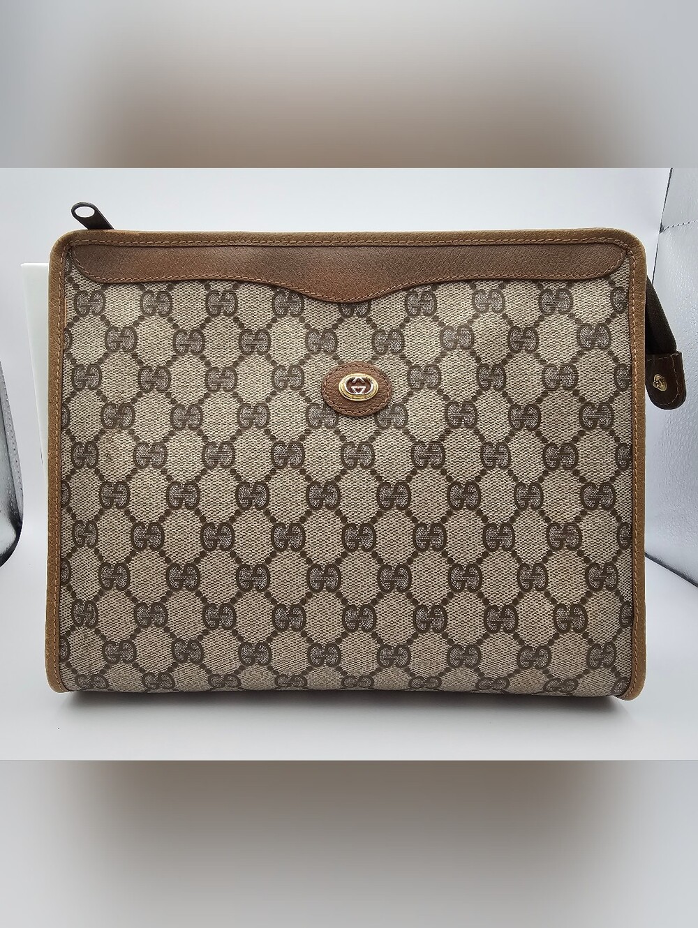 Vintage Gucci GG Supreme Portfolio / Accessory Collection Clutch Bag